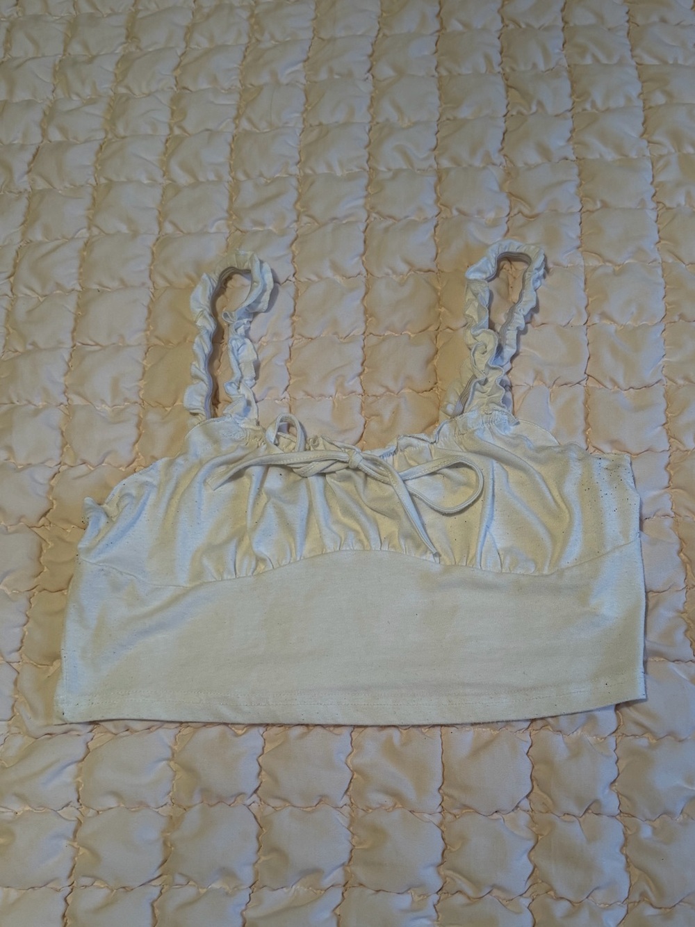 Light Ivory Ruffle Strap Bralette - Picture 1 of 3